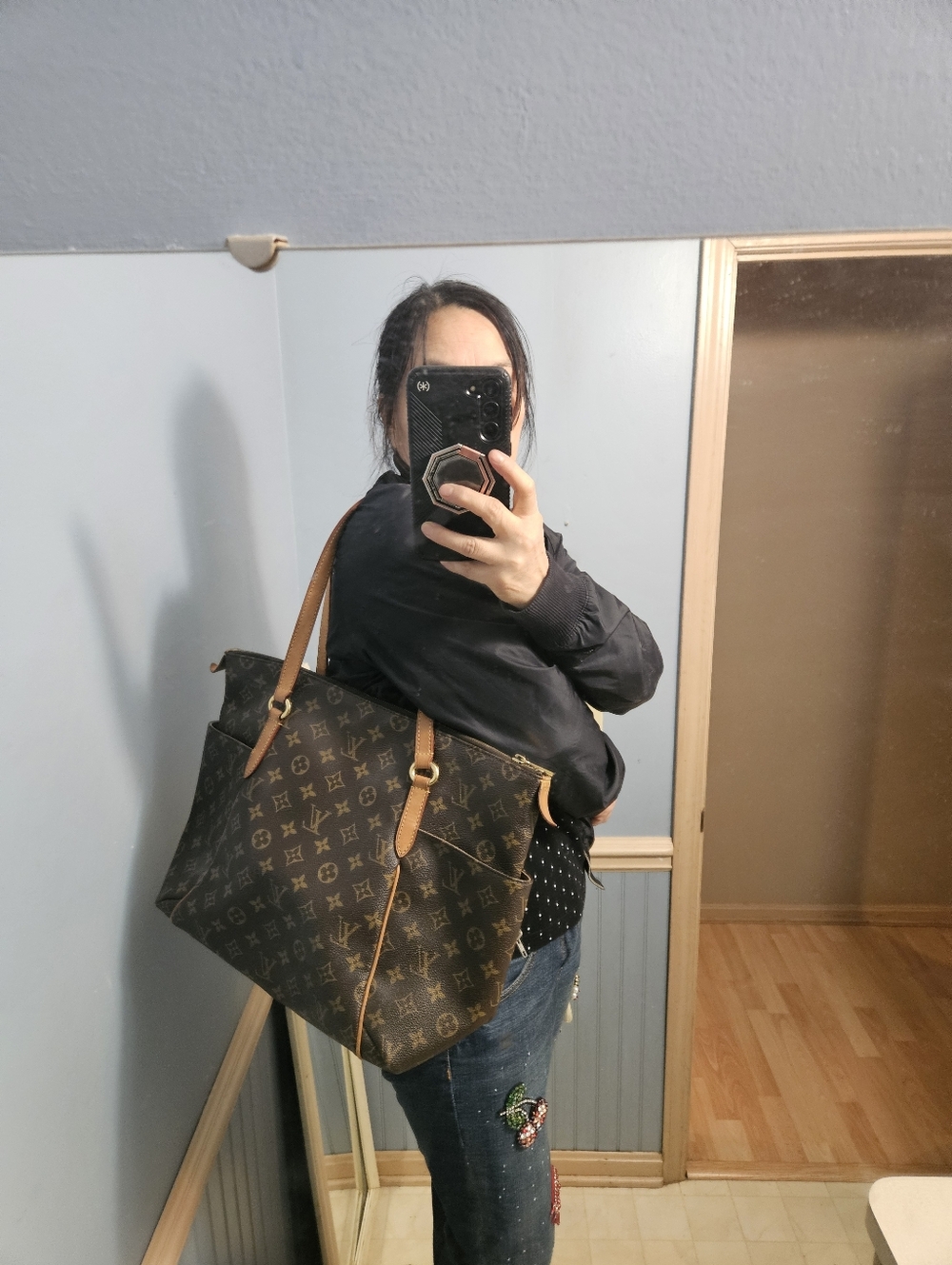 Auth Louis Vuitton Totally Handbag Mm Brown Monogram Canvas Tote
